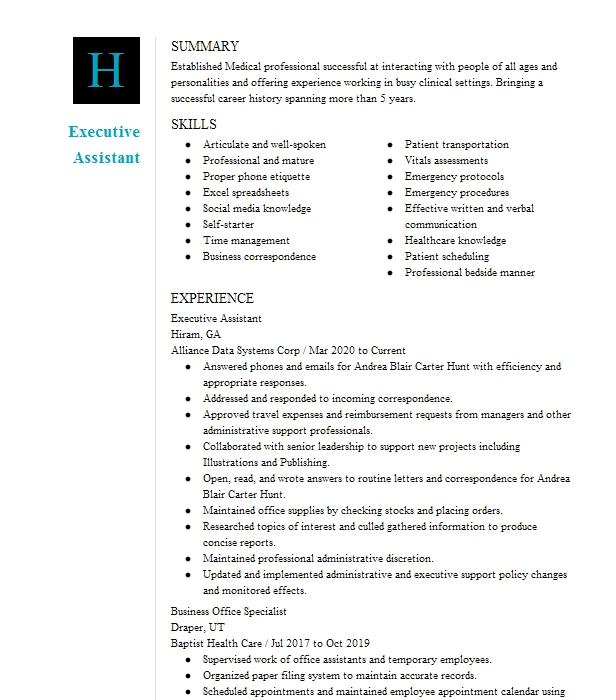 Executive Assistant Resume Example