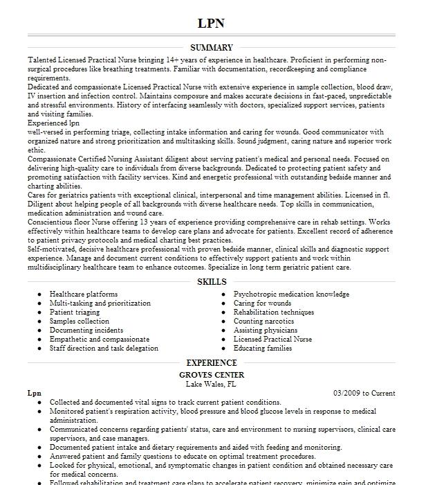 Lpn Resume Example