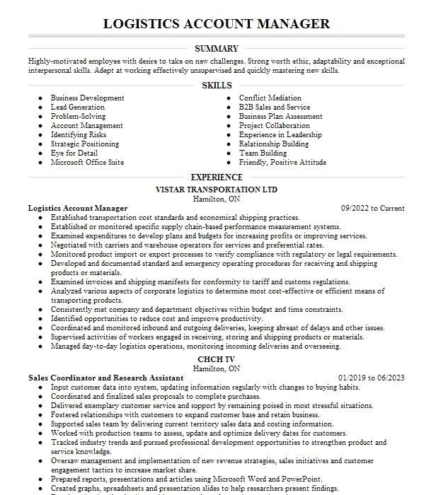 logistics-account-manager-resume-example