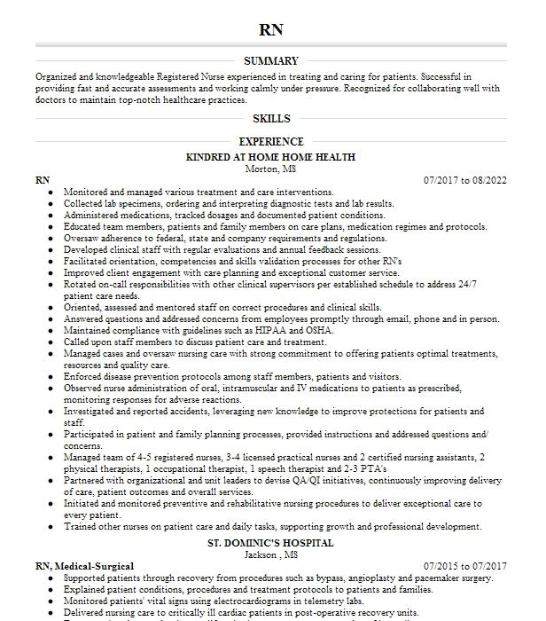 Rn Resume Example