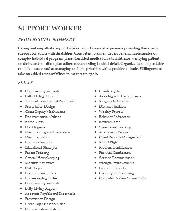 support worker buzzwords resume worded