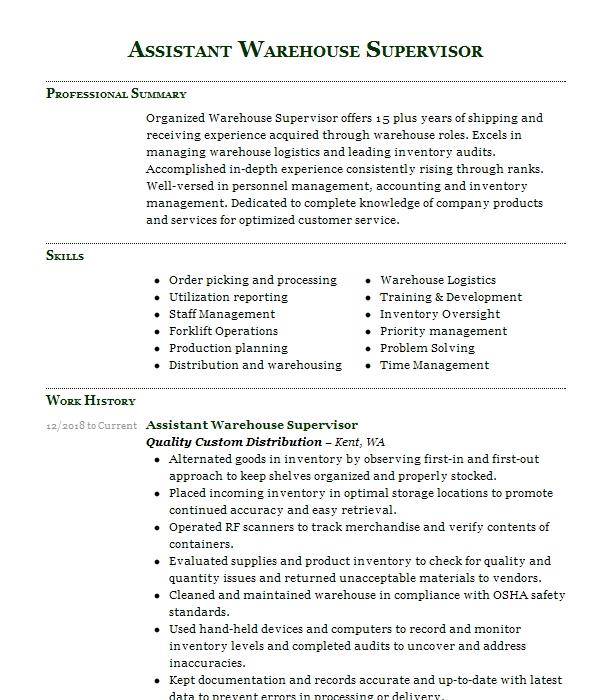 assistant-warehouse-supervisor-resume-example