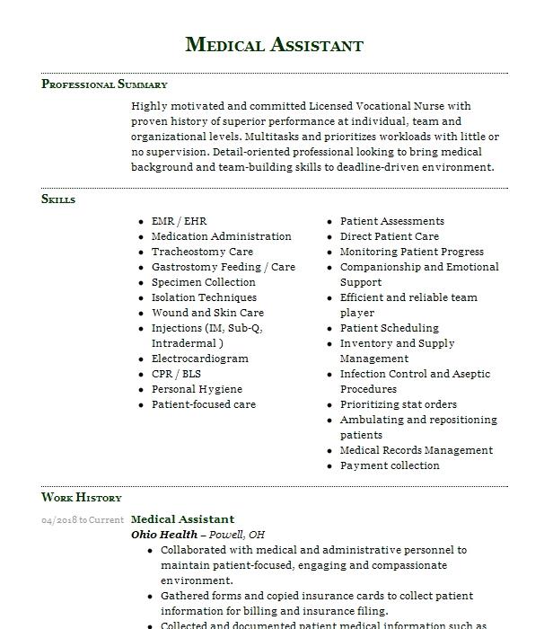 Medical Assistant Resume Example