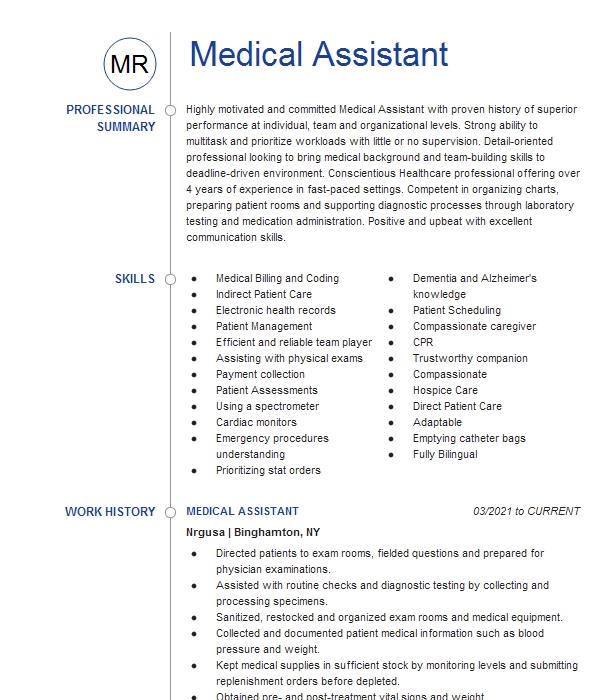 Medical Assistant Resume Example