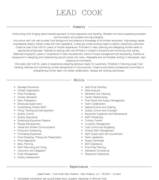 lead-cook-resume-example