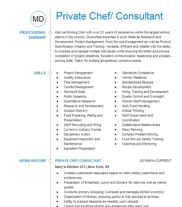 Dental Private Consultant Resume Example