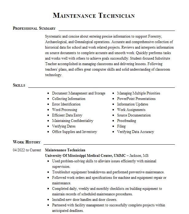 Substitute Teacher K 12 Resume Example