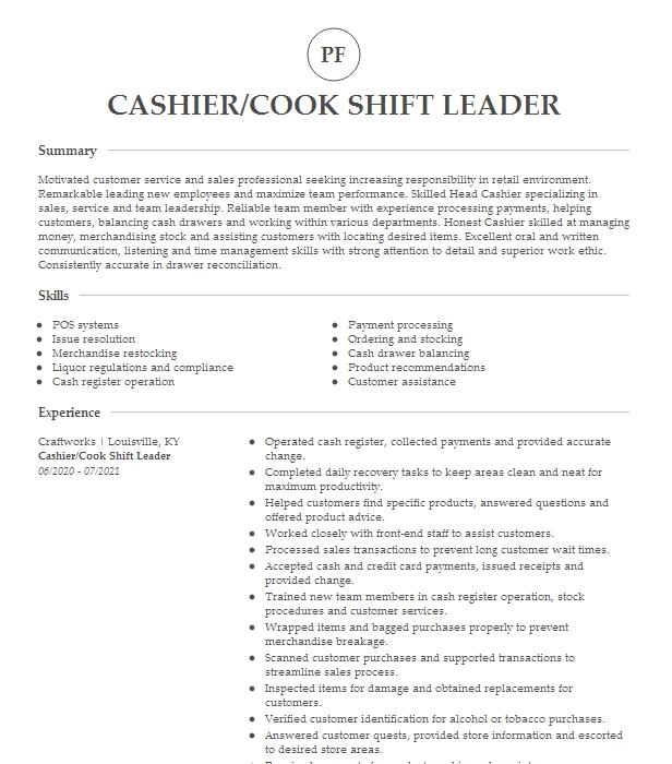 cashier-cook-shift-leader-resume-example