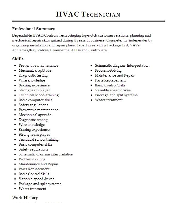 Hvac Technician Resume Example 7636