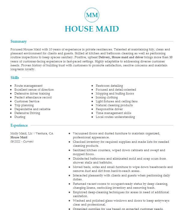 maid-resume-examples-and-templates-resumecat