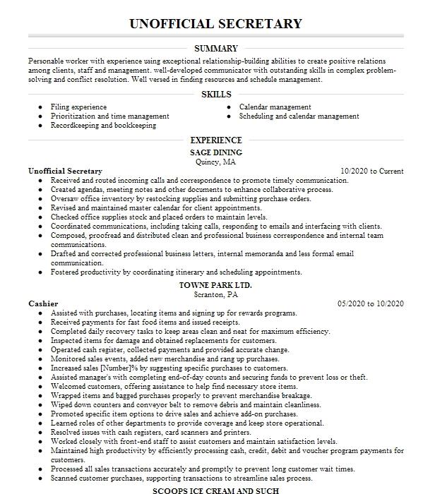 Unofficial Medication Ma Lead Resume Example