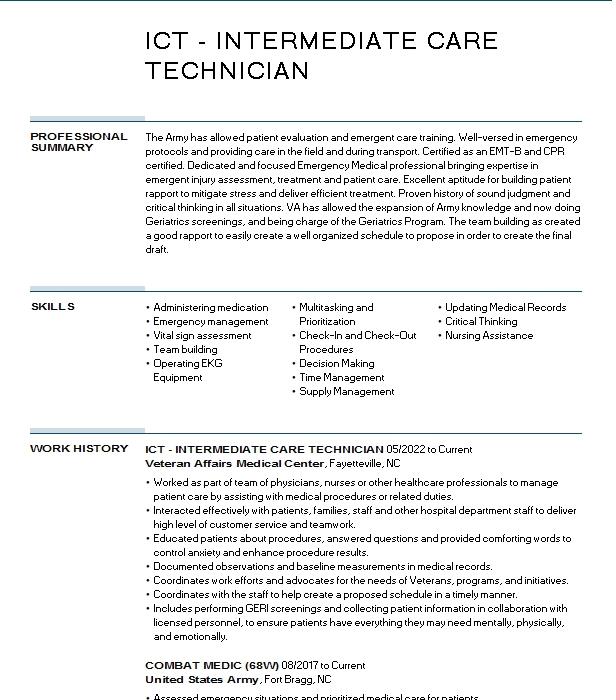 ict support technician resume