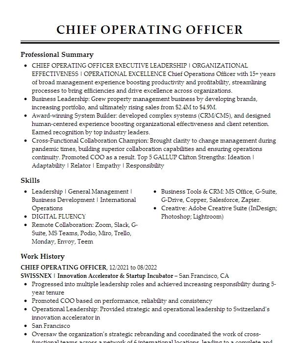 Chief Operating Officer, Instructional Designer Lms Administrator ...