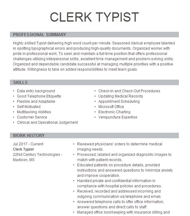 clerk-typist-resume-example