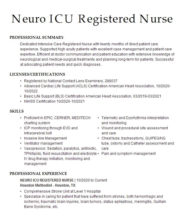 ICU Nurse Resume Example, Template, How To Write, 49% OFF