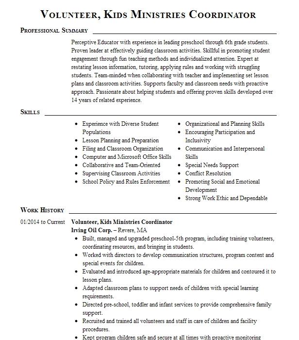 Forgotten Ministries Resume Example