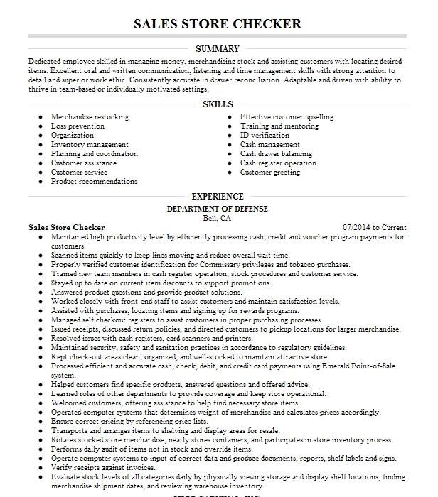 sales-store-checker-resume-example