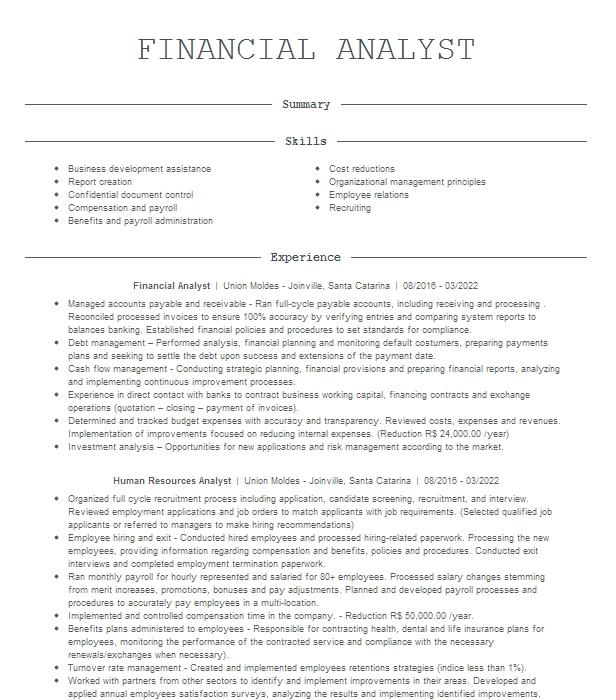 How to Write a Financial Analyst Resume Summary