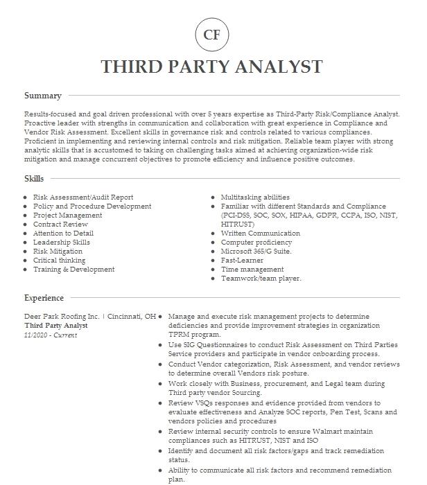 third-party-analyst-resume-example