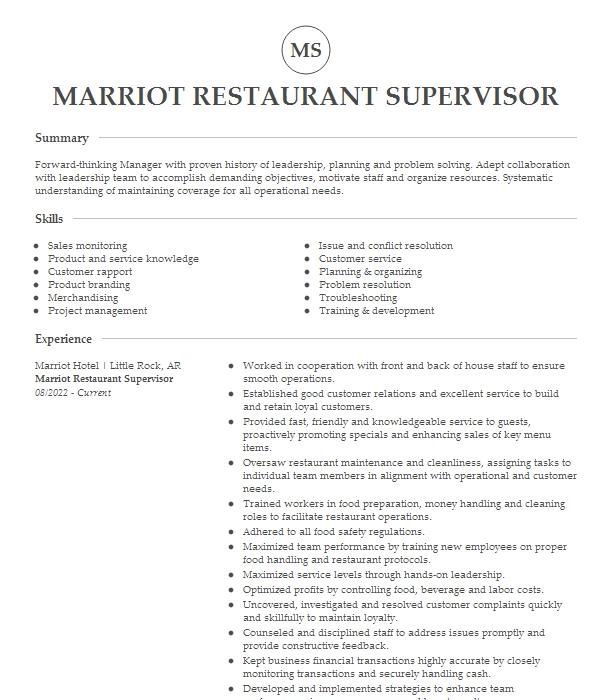 Asst Manager Resume Example