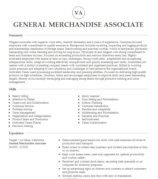 general-merchandise-associate-resume-example