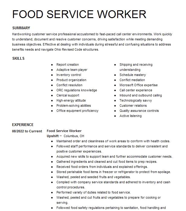 Customer Service Volunteer Resume Example