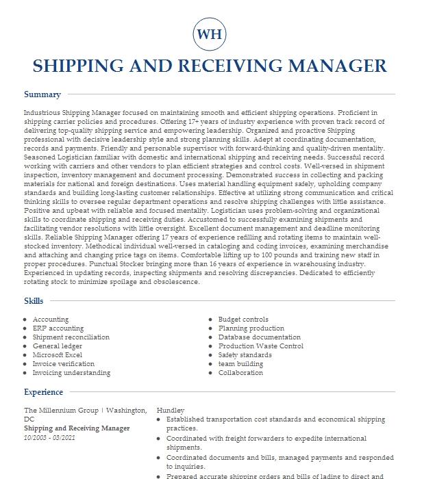 shipping-receiving-manager-resume-example