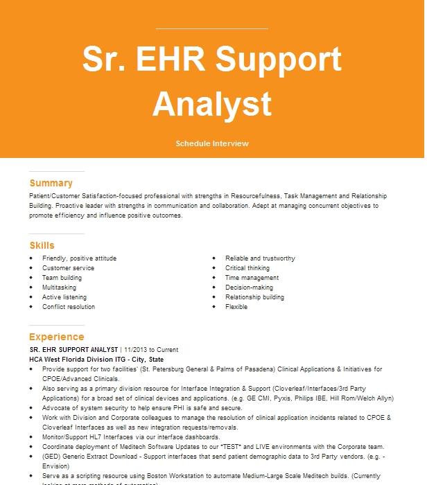 senior-ehr-support-analyst-ehr-support-analyst-ii-resume-example