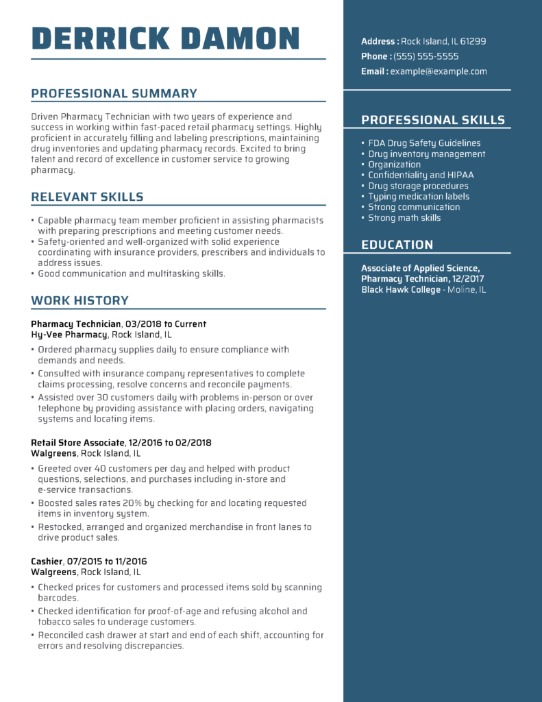 Professional Pharmaceutical Resume Examples