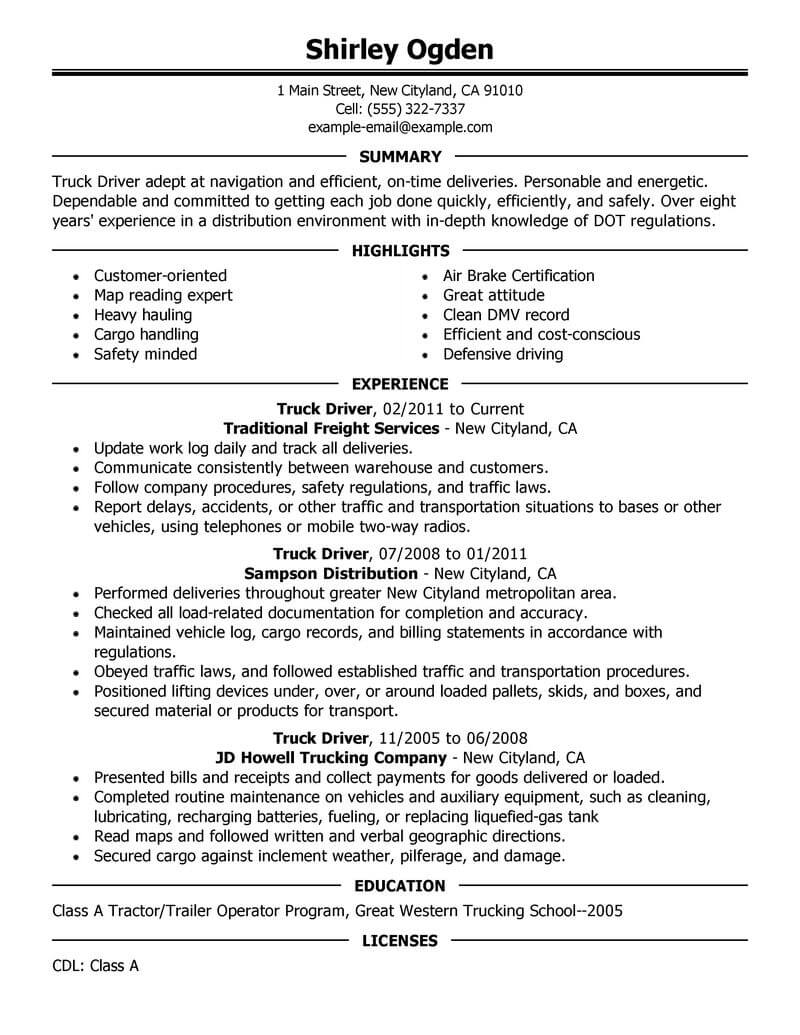 12 Amazing Transportation Resume Examples LiveCareer